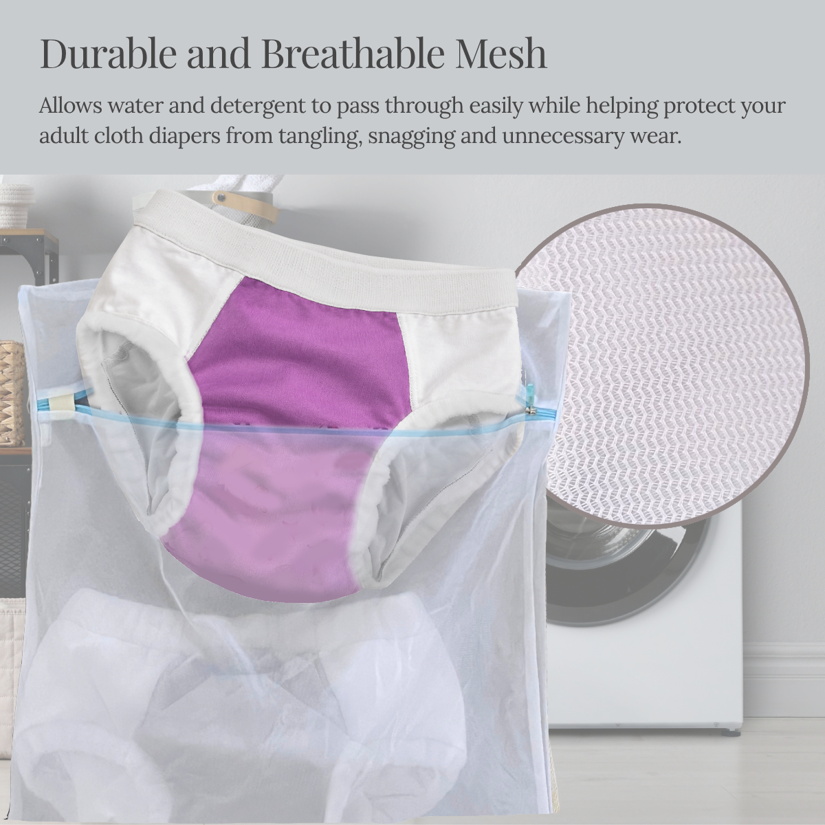 Heavy-Duty Mesh Laundry Bag for Adult Cloth Diapers