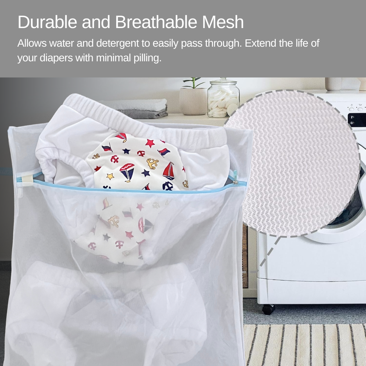 Heavy-Duty Mesh Laundry Bag – Perfect for Adult Cloth Diapers