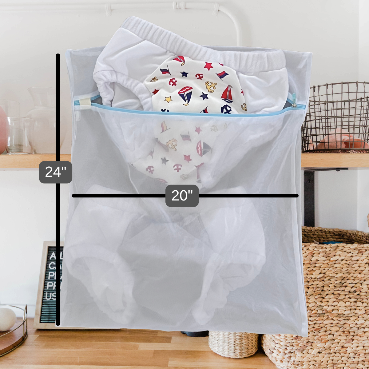 Heavy-Duty Mesh Laundry Bag – Perfect for Adult Cloth Diapers