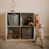 Rope Cube Storage Basket - Gray