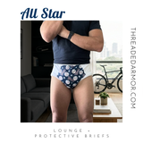 Lounge Brief: Reusable Pull-On Adult Cloth Diaper with Built-in Absorbency