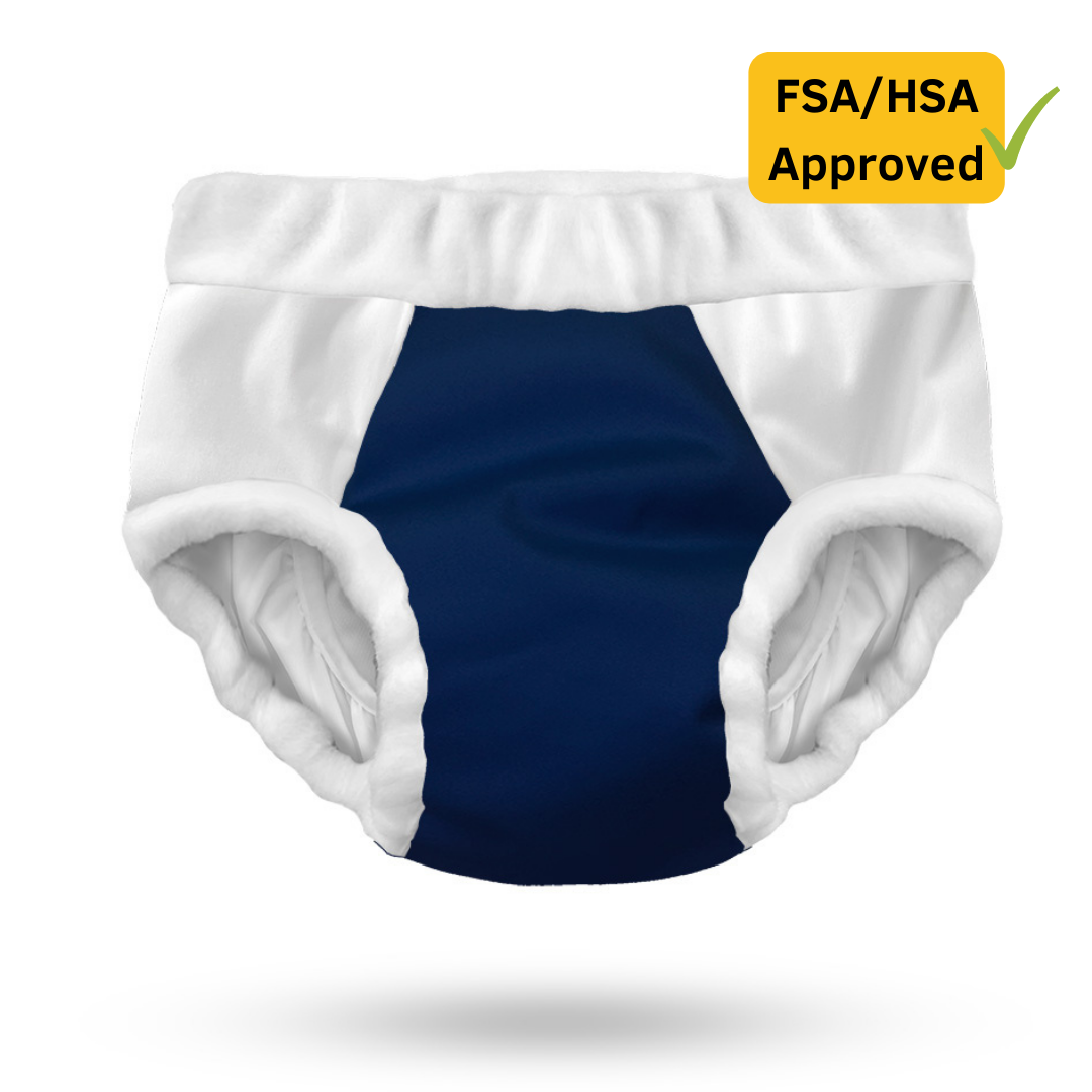 Adult Incontinence Diapers: Lounge Brief in Navy – ThreadedArmor