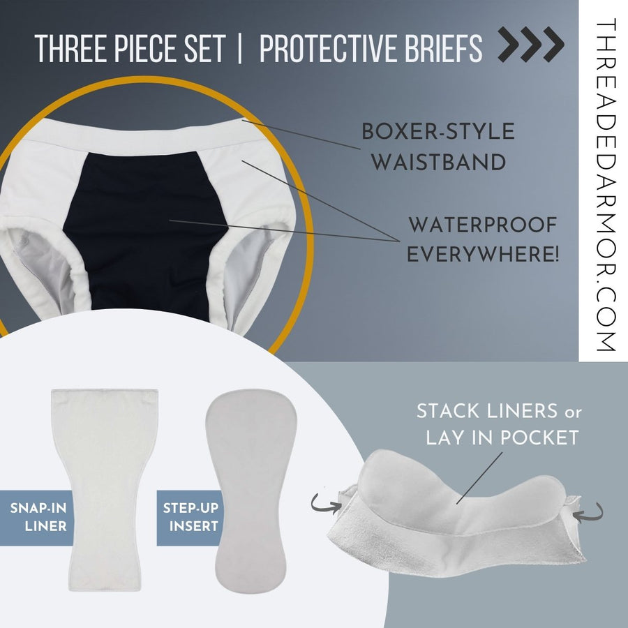 Threaded Armor™ Reusable Protective Briefs – Washable Adult Cloth Diap ...