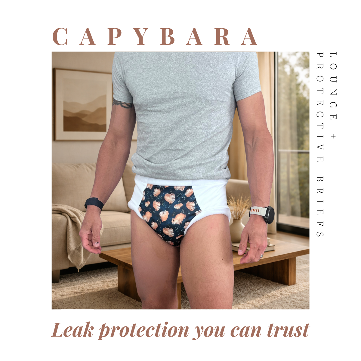 Lounge Brief: Reusable Pull-On Adult Cloth Diaper with Built-in Absorbency