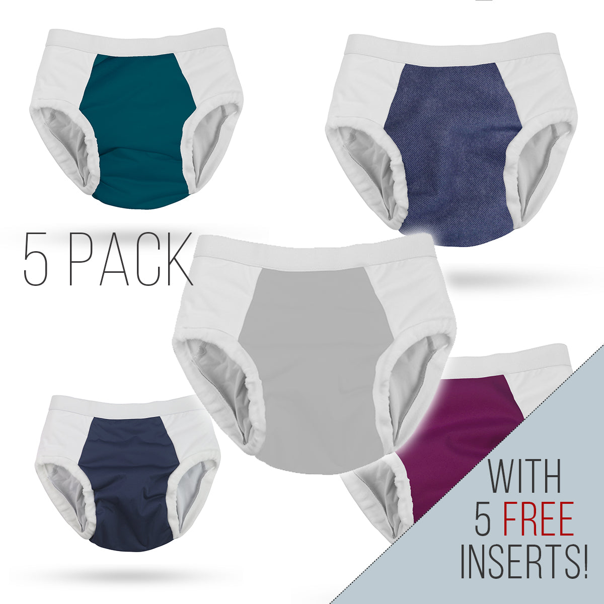 Mens Incontinence Underwear 2 Pack Washable Urinary Briefs with Front  Absorbent Area Reusable Incontinence Brief for Men Breathable Urinary