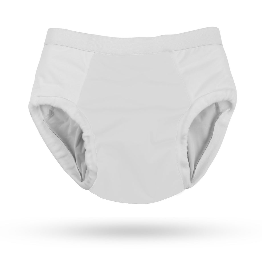 Protective Brief, Reusable Adult Diaper Set; White